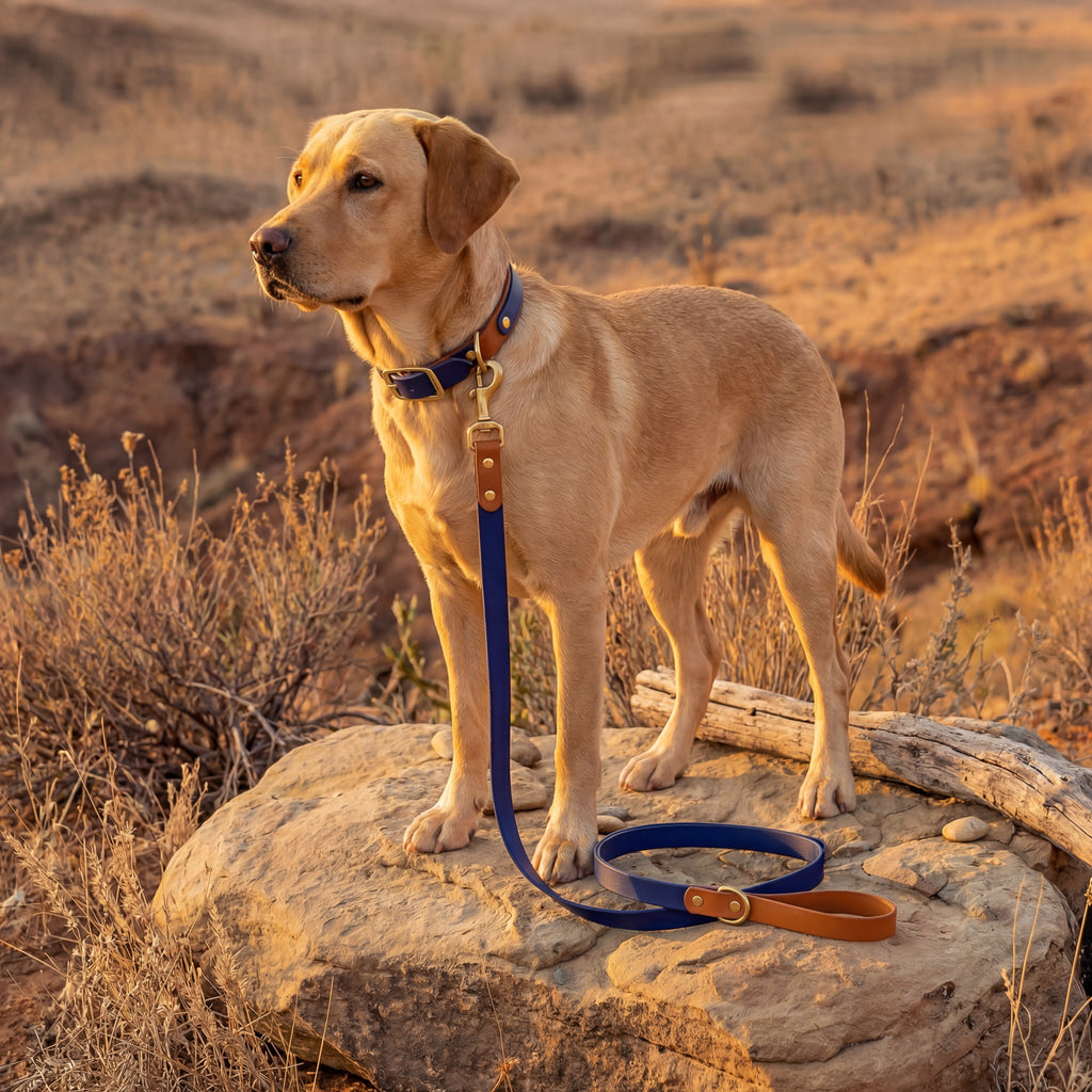Navy and Caramel Collar