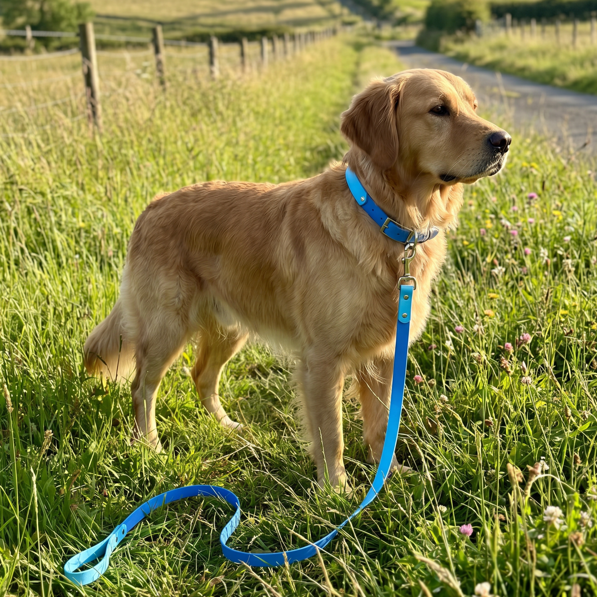 Cyan and Pastel Blue Collar