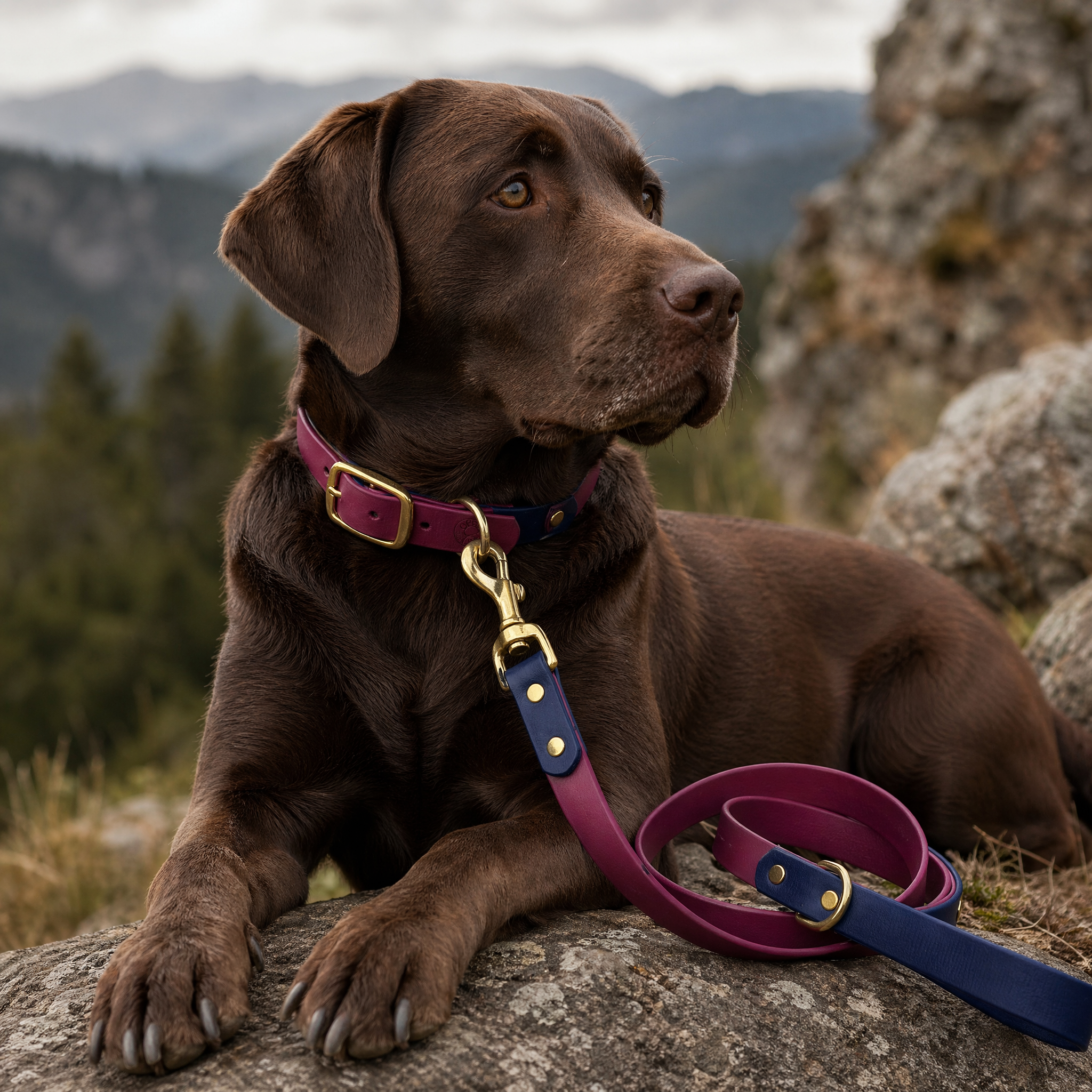 Maroon and Navy Collar
