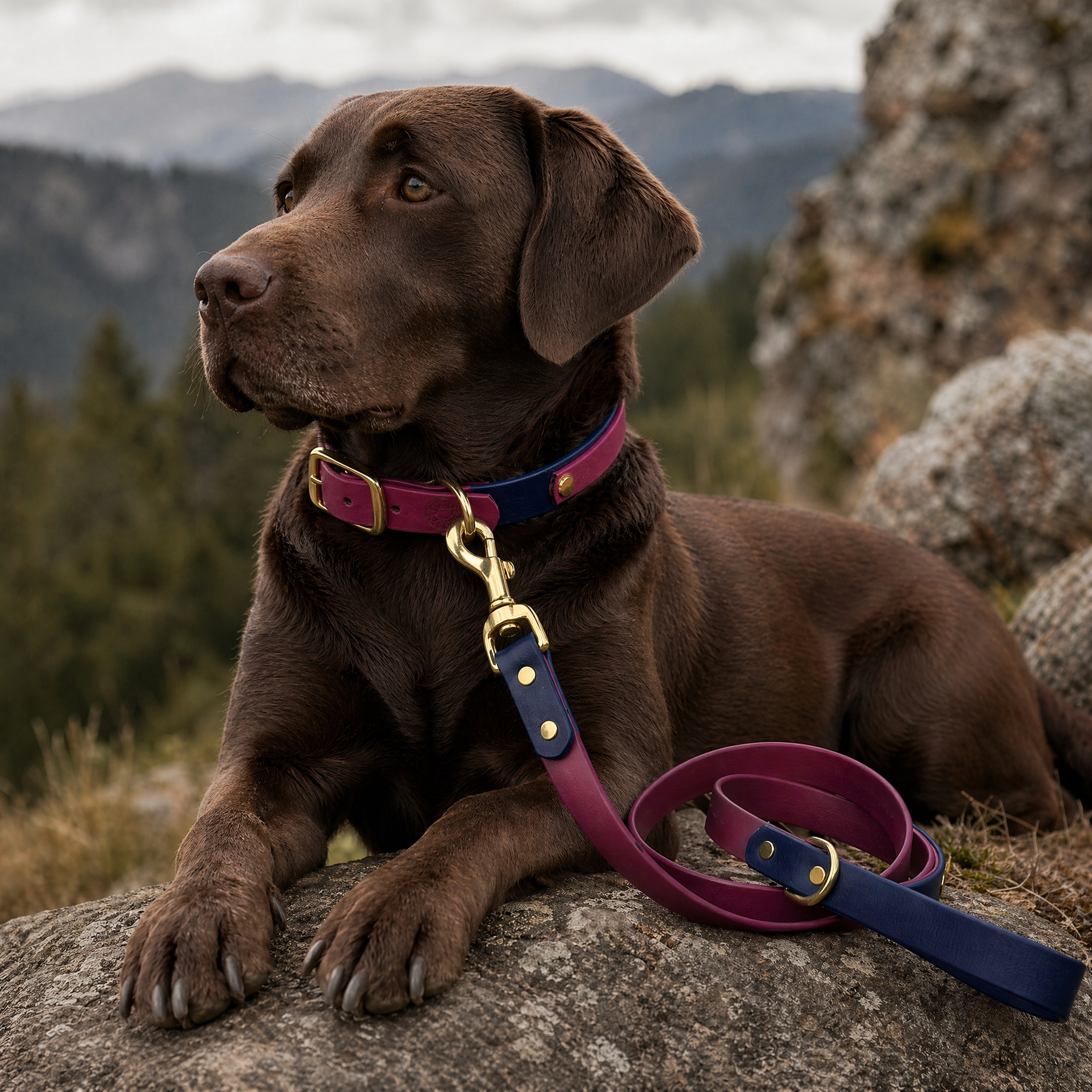 Maroon and Navy Collar