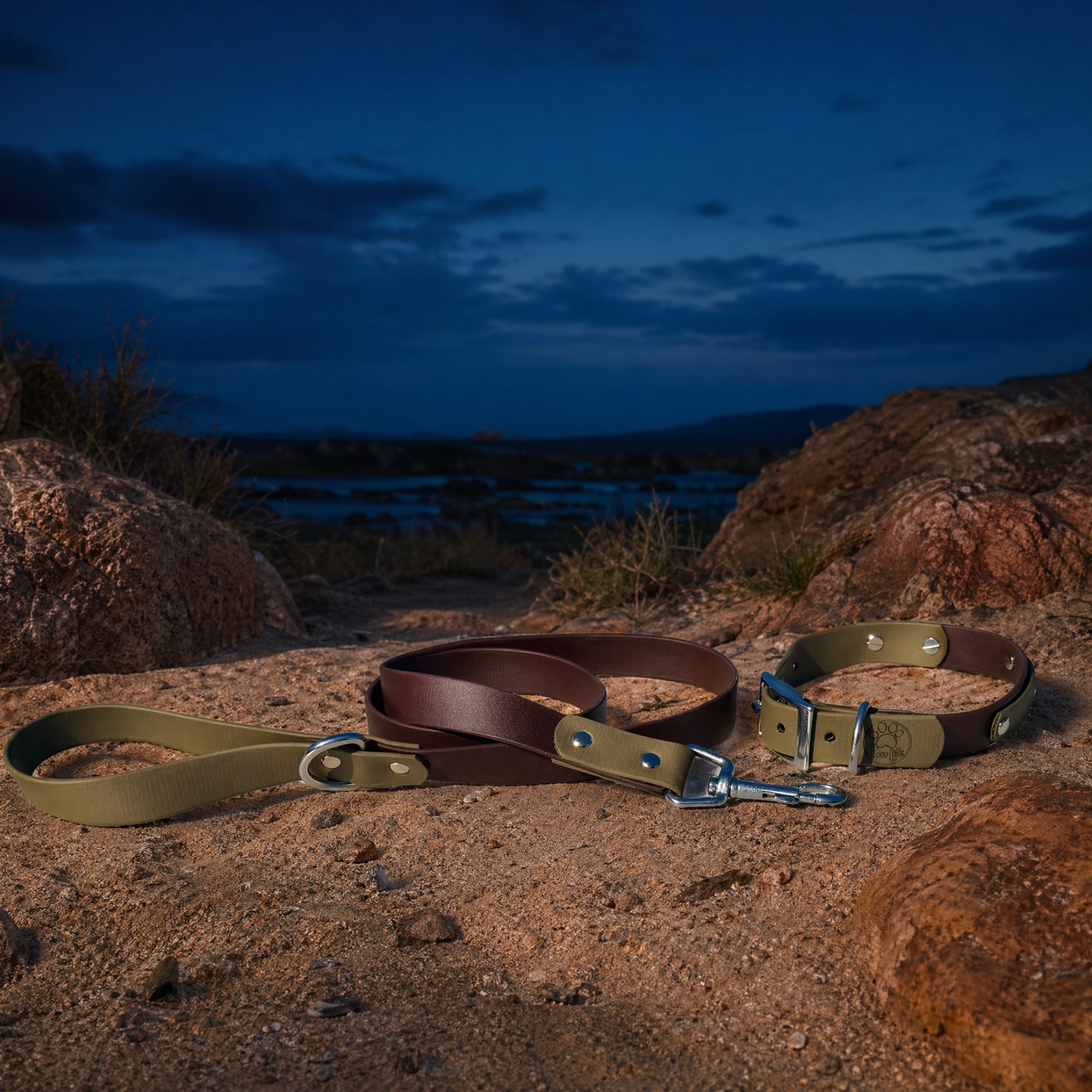 Olive and Brown Collar