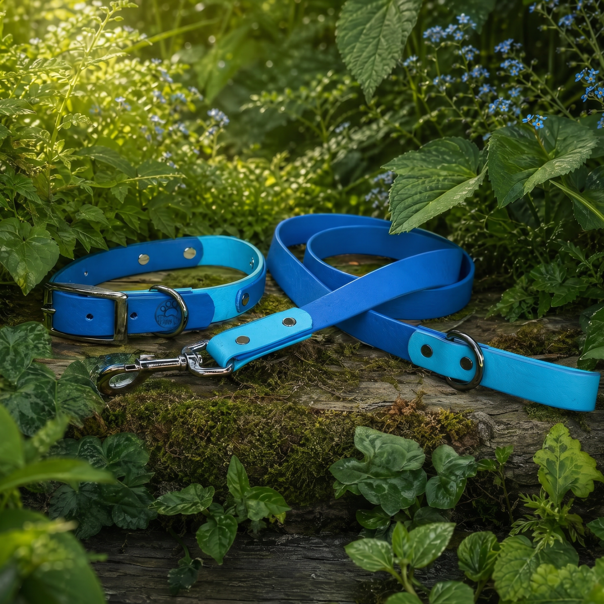 Cyan and Pastel Blue Collar