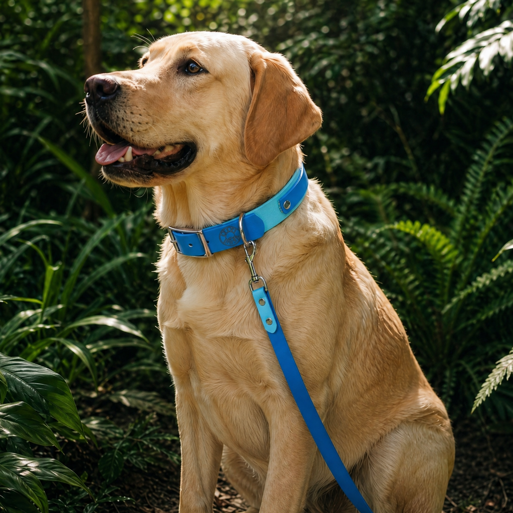 Cyan and Pastel Blue Collar